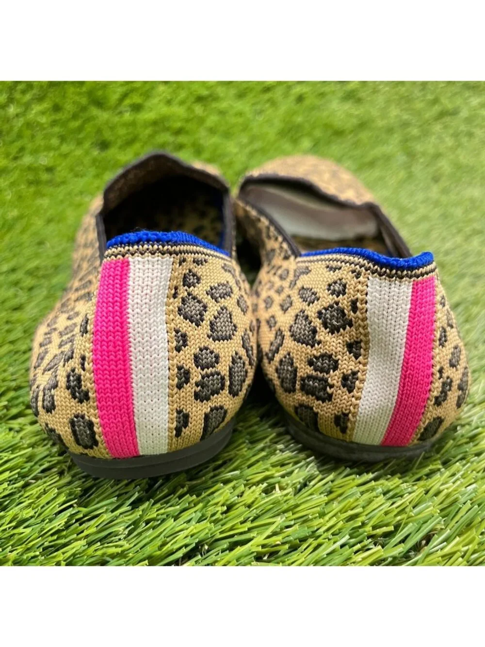 Rothy's The Loafer Leopard Girls Size 4Y Beige Black Casual Slip On Flats Shoes